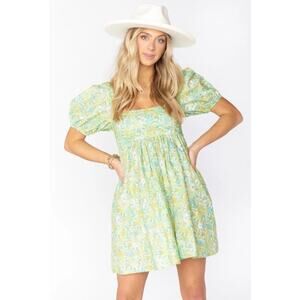 Show Me Your Mumu Dress Womens Large Smitten Babydoll Lucky Meadow Floral NWT